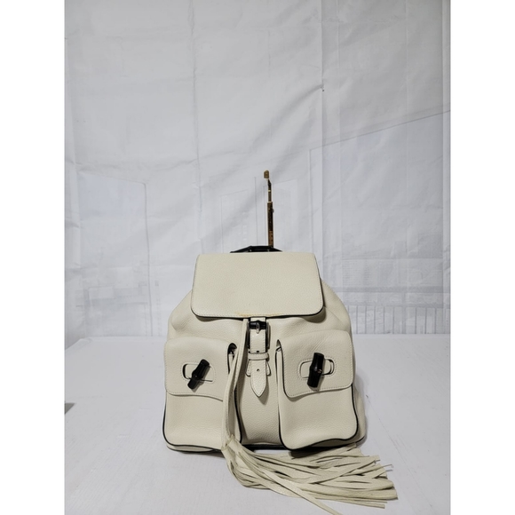 Gucci Bamboo Rucksack Fringe Backpack Off-White - Picture 1 of 13